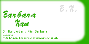 barbara nan business card